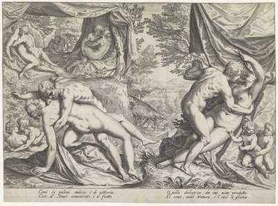 Altın Çağda Aşk aşkın meyveleri Aşkın farklı yönleri by Agostino Carracci