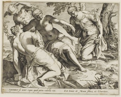 Merkür ve Güzeller by Agostino Carracci