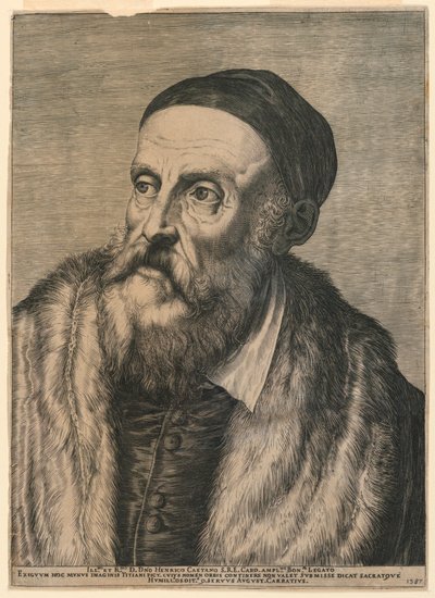 Titian'ın portresi by Agostino Carracci