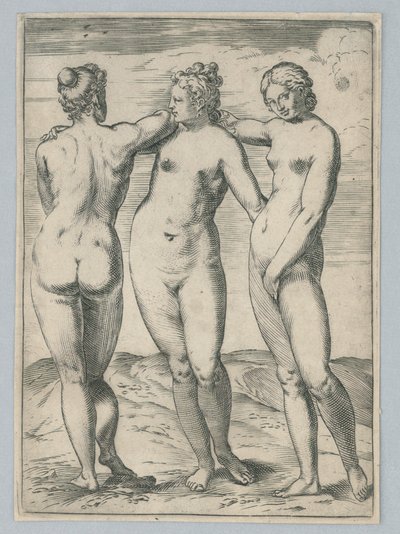 Üç Güzeller by Agostino Carracci
