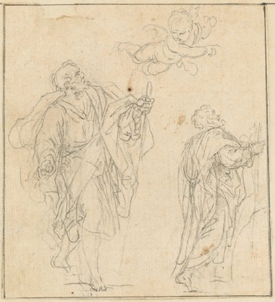 Bir Melek Rehberliğinde Bir Havari by Agostino Masucci