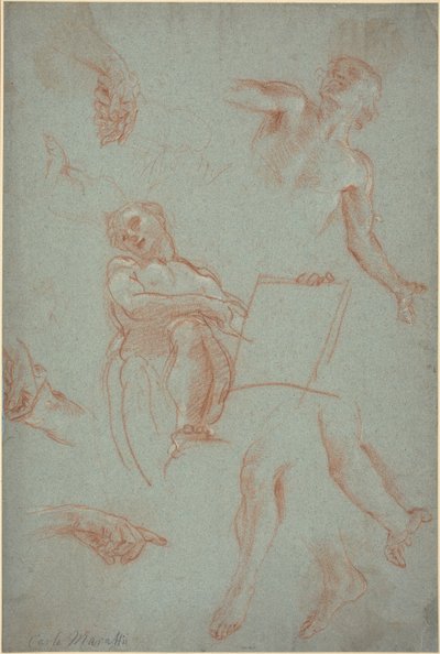 Figürler, Eller ve Ayaklar ile Çalışma Sayfası by Agostino Masucci