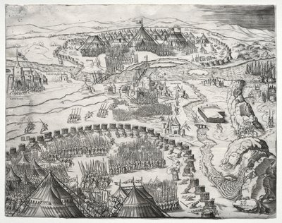 Charles V ve Soliman II, 1532 Ordularının Pozisyonu ve Kampı. by Agostino Musi