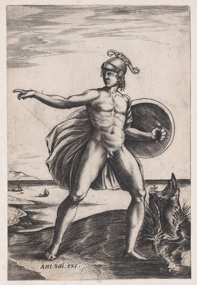 Bir Savaşçı, yaklaşık 1514-36. by Agostino Veneziano