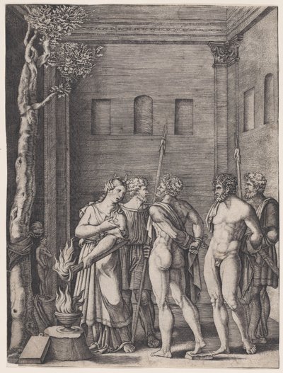 İphigenia, yaklaşık 1514-36. by Agostino Veneziano