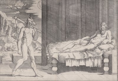 Kurda Dönüşen Lycaon, 1524 tarihli. by Agostino Veneziano