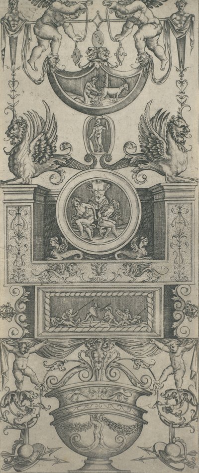 1521 tarihli Süs Panosu. by Agostino Veneziano.