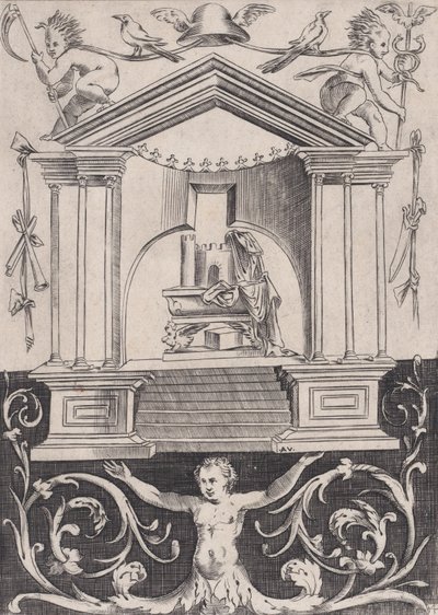 Süs Paneli, ca. 1514-36. by Agostino Veneziano