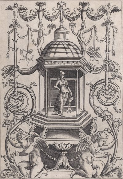 Süs Paneli, ca. 1514-36. by Agostino Veneziano