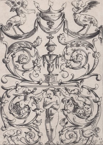 Süs Paneli, ca. 1514-36. by Agostino Veneziano