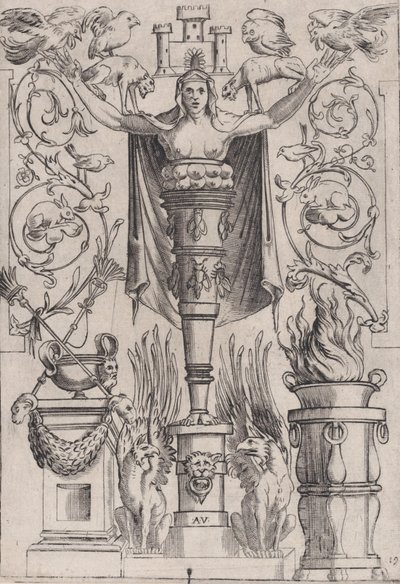 Süs Paneli, ca. 1514-36. by Agostino Veneziano