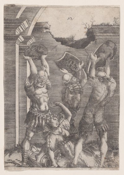 Sabinler Tarafından Ezilmiş Tarpeia, M.Ö. 1514-36. by Agostino Veneziano