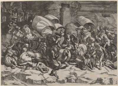 Cutlass ile Savaş by Agostino dei Musi, after Giulio Romano