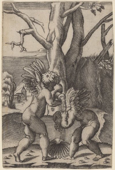iki aşk by Agostino dei Musi after Raphael