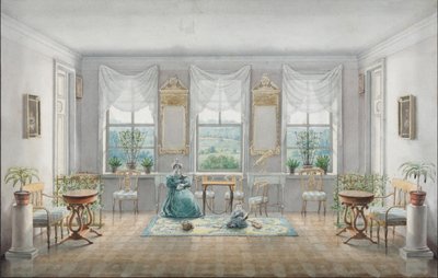 Gorki malikanesindeki Çizim Odası, 1831 by Agrafena Dmitrievna Blagovo