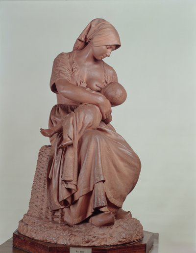 Bebek Emziren Köylü Kadın, 1873 (pişmiş toprak) (ayrıntılar için bkz. 183878) by Aime Jules Dalou