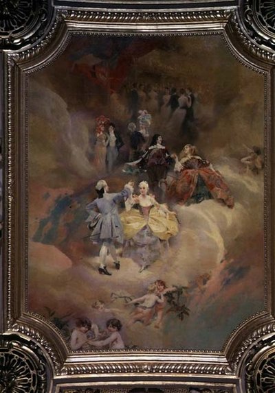 Balo salonunun tavanından Çağlar boyunca dans edin (duvar resmi) by Aimé Nicolas Morot