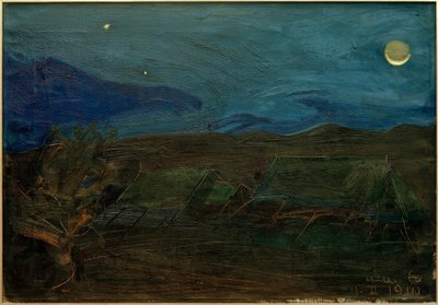 Ay ışığında çadırlar by Akseli Valdemar Gallen-Kallela
