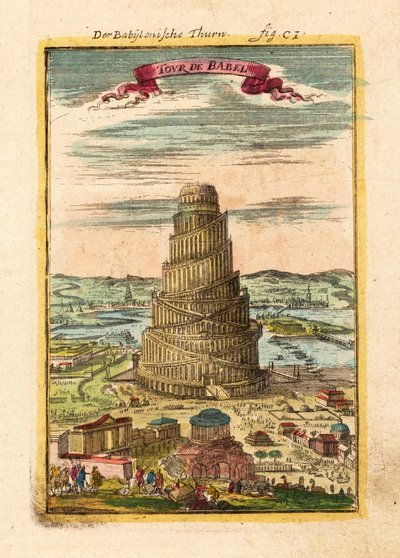 Babil Kulesi, 1719 by Alain Manesson Mallet