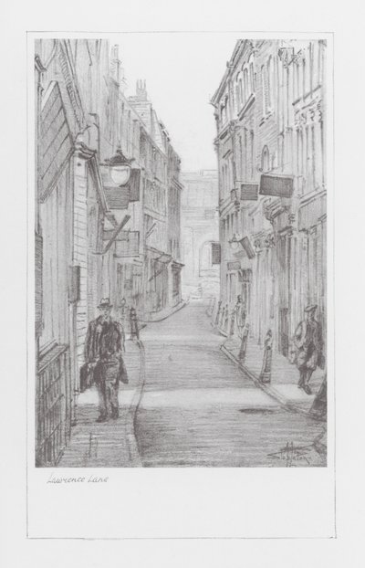 London Lanes: Lawrence Lane (lito) by Alan Stapleton