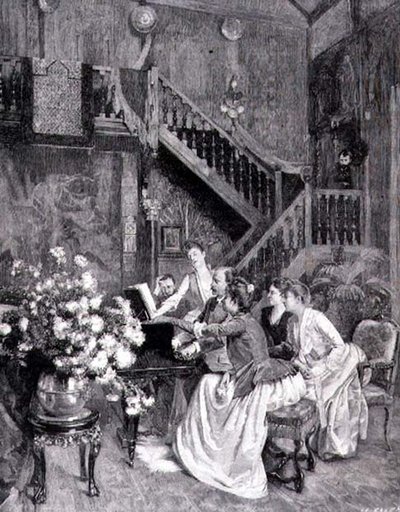 Müzik Çalışmak (gravür) by Albert (after) Aublet
