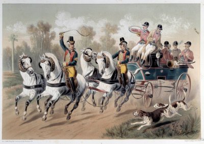 Avlanma molası, avcıların başlangıcı Baskı Albert Adam (1833-?) 19. yüzyıl Paris, Musee Carnavalet by Albert Adam