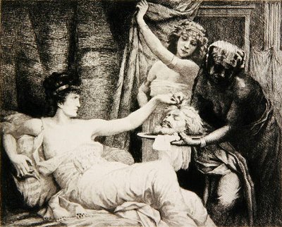 Herodias c.1878 (gravür) by Albert Alexander Paul Rouffio