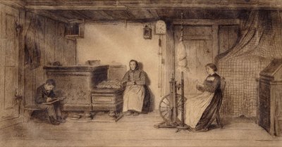 Çiftlik Evi Salonunda, by Albert Anker