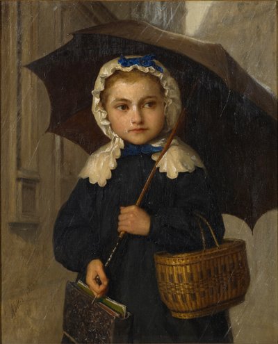 Şemsiyeli Louise Anker, 1872 by Albert Anker
