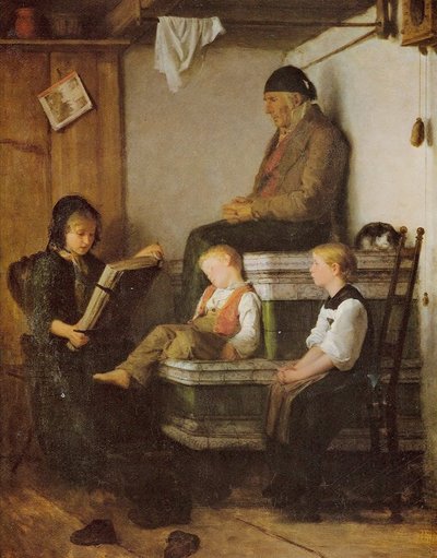 Pazar öğleden sonra by Albert Anker
