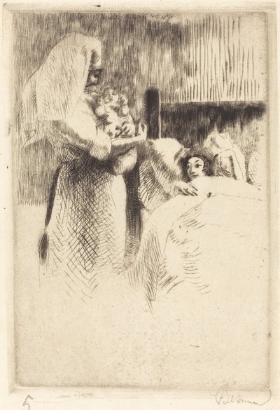 Anne-Élisabeth Besnard için Doğum Duyurusu (Anne-Élisabeth Besnard doğum kartı) by Albert Besnard