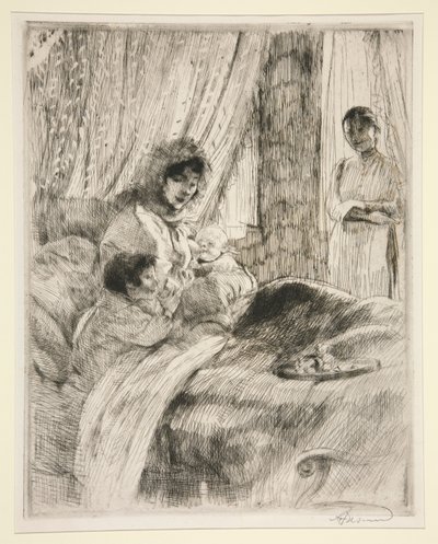 Öğle Yemeği veya Mutlu Annelik by Albert Besnard