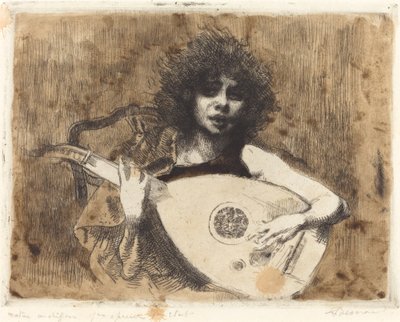 Ud Oyuncusu by Albert Besnard