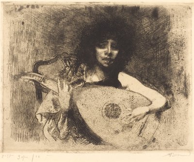 Ud Oyuncusu by Albert Besnard