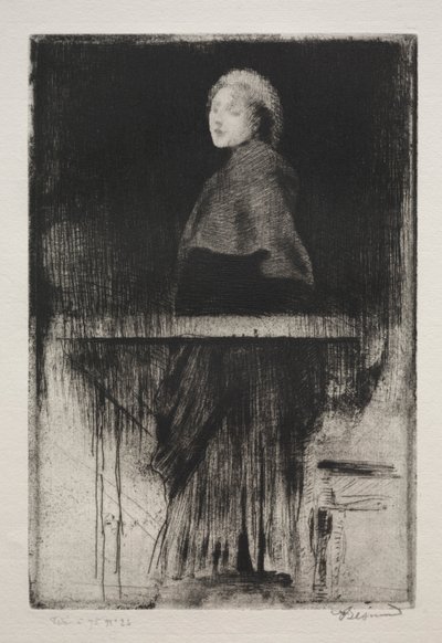 Pelerinli kadın, 1889. by Paul Albert Besnard