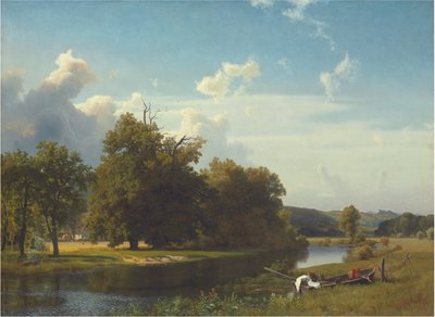 Bir nehir manzarası, Vestfalya, 1855 by Albert Bierstadt