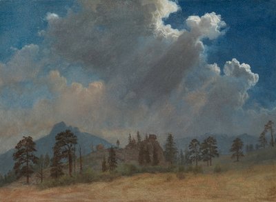 Köknar Ağaçları ve Fırtına Bulutları, c. 1870. by Albert Bierstadt