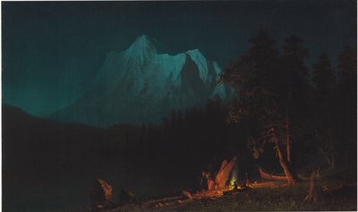 Ay Işığında Dağlık Manzara by Albert Bierstadt