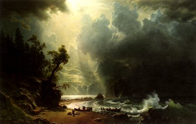 Pasifik Kıyısında Puget Sesi by Albert Bierstadt