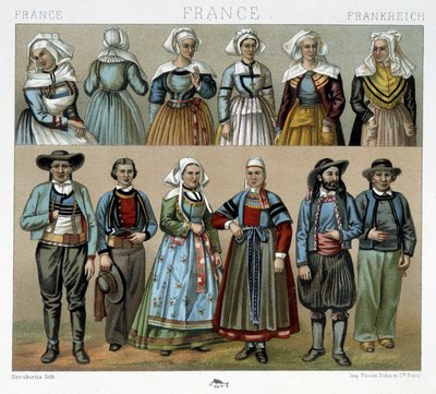 19. yüzyıl Breton kostümleri - Racinet