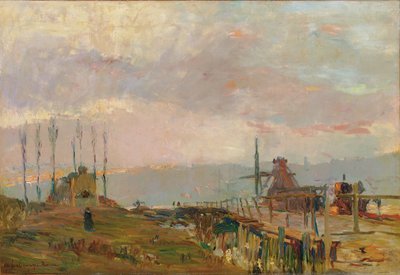 Rouen yakınlarındaki rustik köprü by Albert Charles Lebourg