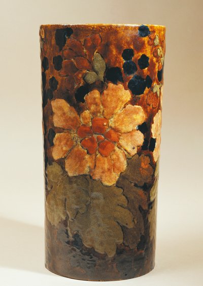 Çiçek süslemeli vazo, Albert Dammouse, taş eşya by Albert Dammouse