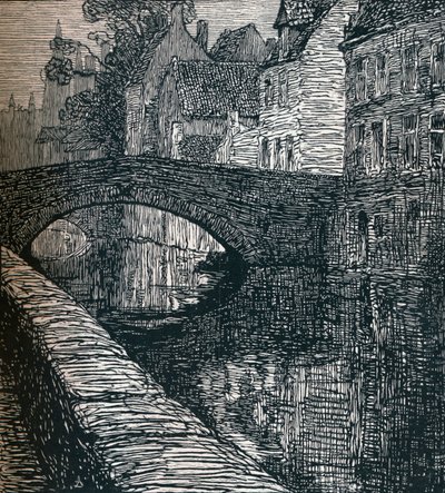 Bruges: Le Quai Vert Yeşil Rıhtım, 1916, 1917 by Albert Delstanche