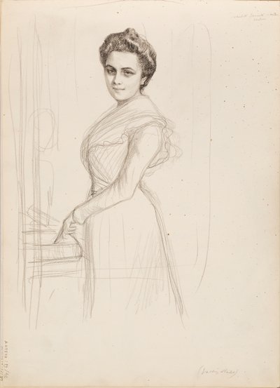 Camille Vallery-Radot, portre için eskiz by Albert Edelfelt