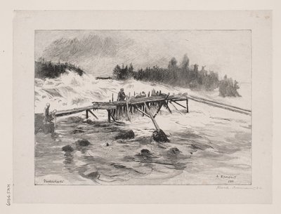 Şelale. Vallinkoski by Albert Gustaf Aristides Edelfelt