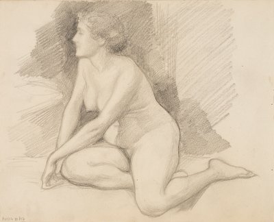 Çıplak oturmak by Albert Edelfelt