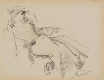 Oturan kadın by Albert Edelfelt