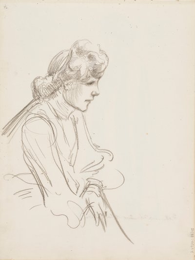 Oturan kadın by Albert Edelfelt