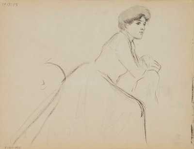 Oturan kadın, profil by Albert Edelfelt