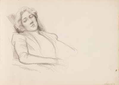Oturan kadın, yarı vücut filmi by Albert Edelfelt